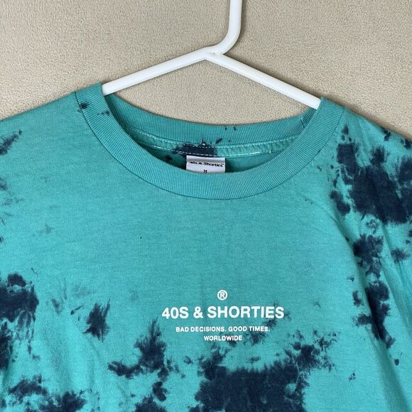 40s & Shorties T-Shirt Mens Medium Green Bad Decisions Good Times Worldwide - Picture 2 of 10